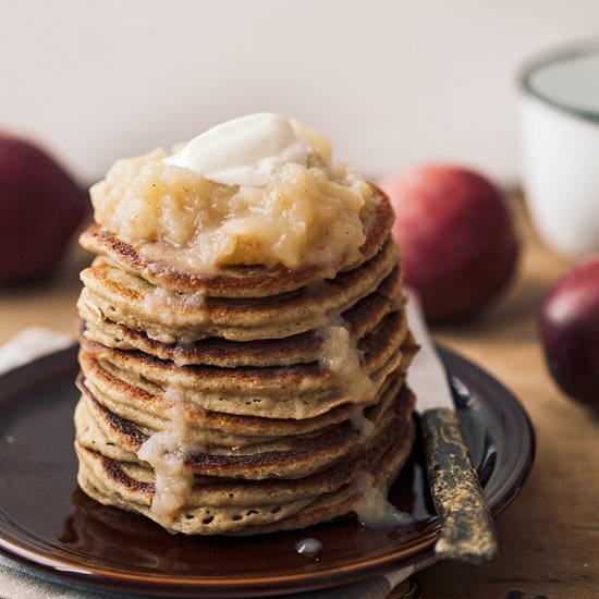Oat Pancakes with Apple Sauce