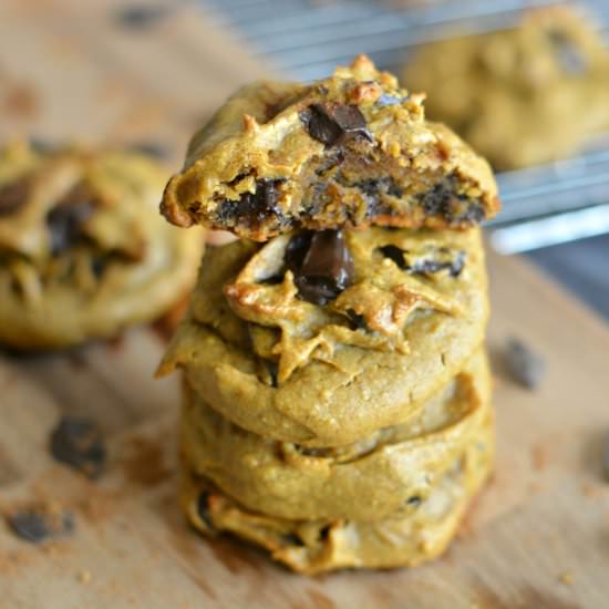 Flourless Pumpkin Chocolate Cookies