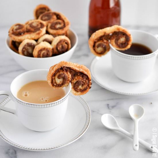 Peanut Butter Chocolate Palmiers