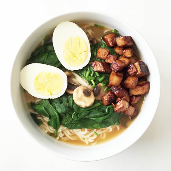 Hoisin Marinated Tofu in Miso Ramen