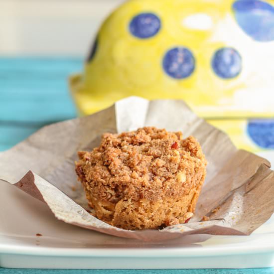 Streuseled Peach Muffins