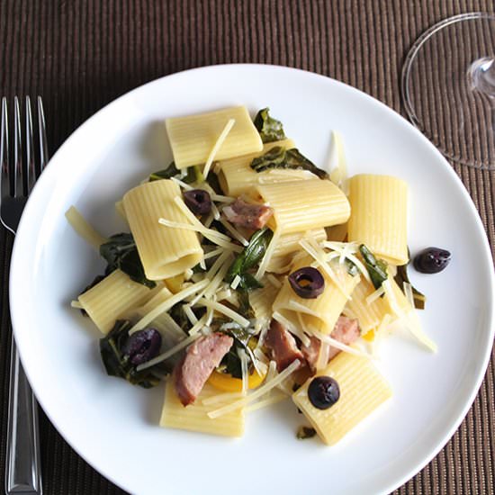 Rigatoni with Greens & Sausage