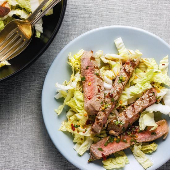 Spicy Steak with Napa Cabbage