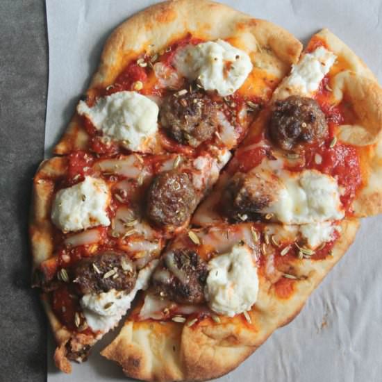 Sausage and Ricotta Naan