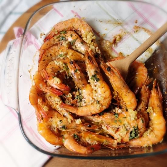 Baked Butter Garlic Prawns