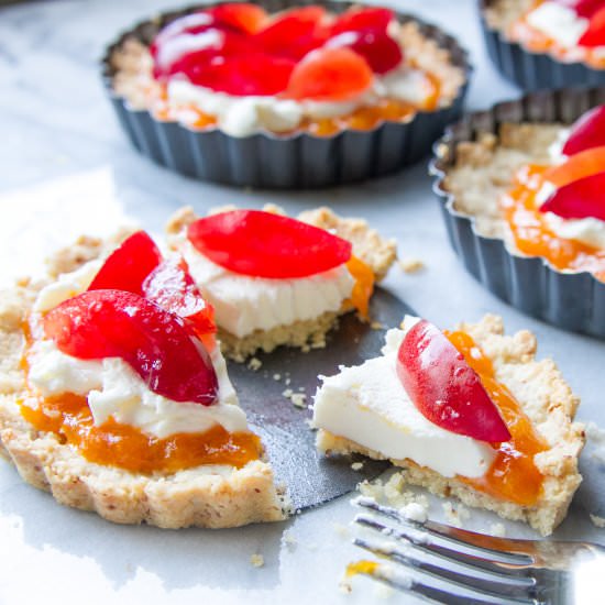 Plum, Apricot, and Mascarpone Tarts