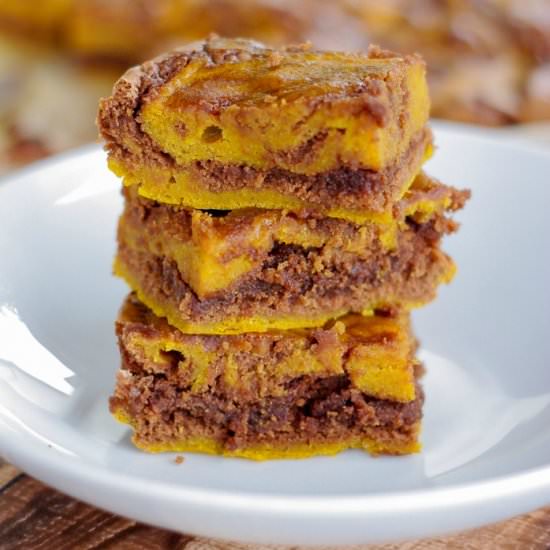 Marbled Pumpkin Chocolate Brownies