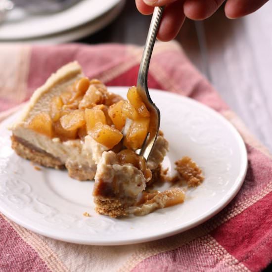 Vegan Caramel Apple Cheesecake