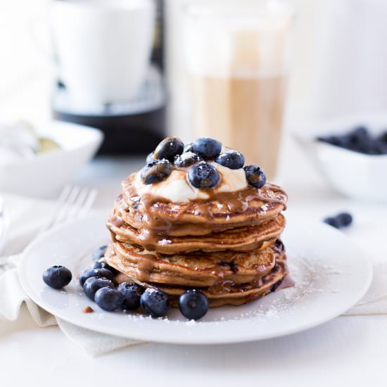 Espresso Blueberry Pancakes