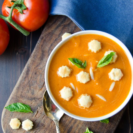 Cream of Tomato Soup with Orzo
