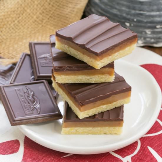 Ganache Topped Caramel Bars
