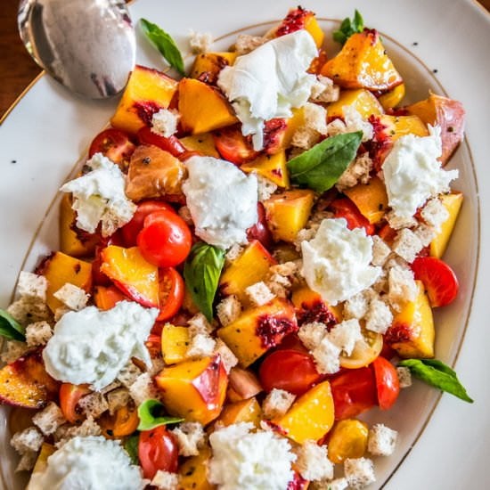 Peach, Cherry Tomato Panzanella