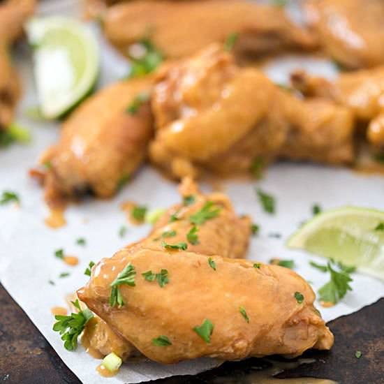 Chicken Wings with Peanut Sauce