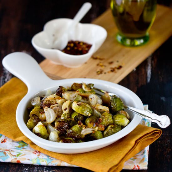 Roasted Brussels Sprouts and Garlic
