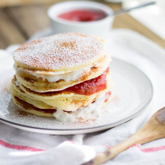 Pancakes with Plum Compote