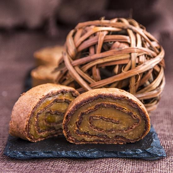 Chocolate Rolls with Caramel