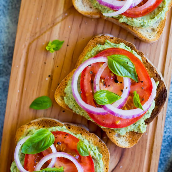 Lemon, Basil and White Bean Toasts