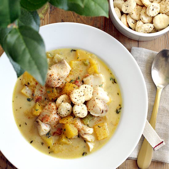 Acorn Squash and Cod Chowder