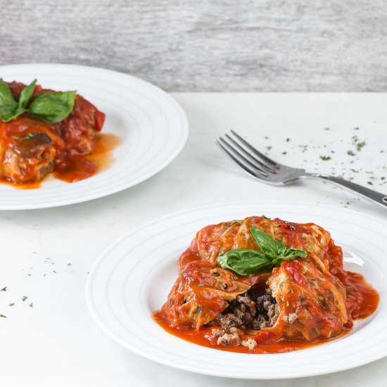 Cabbage Rolls with Beef & Mushroom