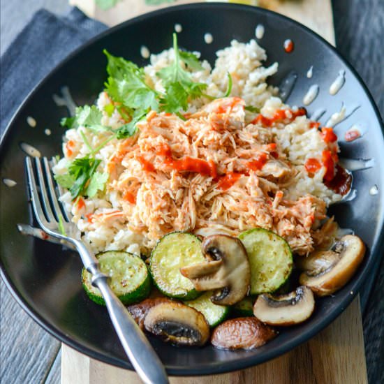 Crockpot Spicy Asian Chicken Bowls