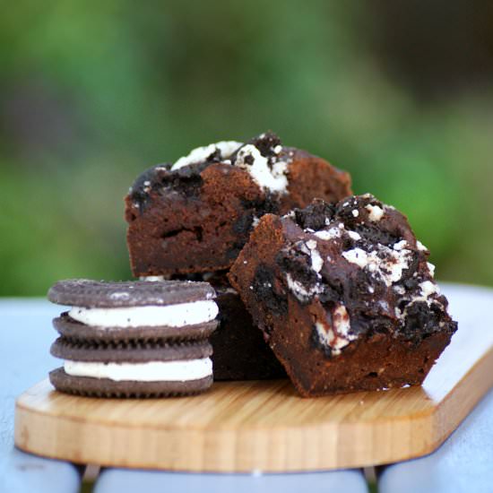 Lightened Up, One Bowl Oreo Brownies