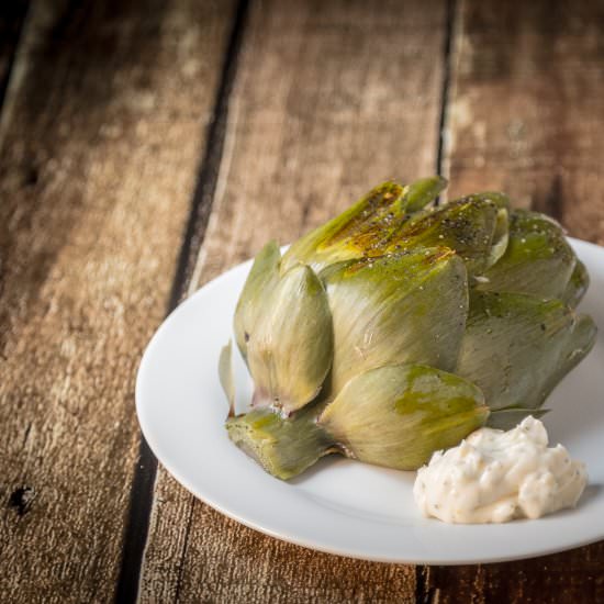 Grilled Artichoke with Garlic Aioli
