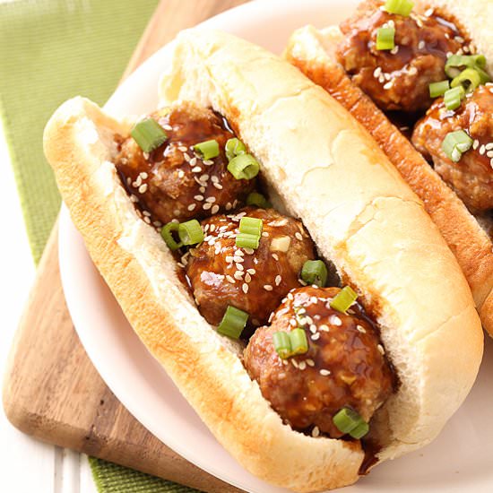 Pork Teriyaki Meatball Subs