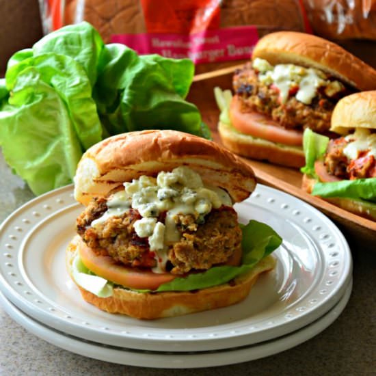 Grilled Buffalo Chicken Burgers