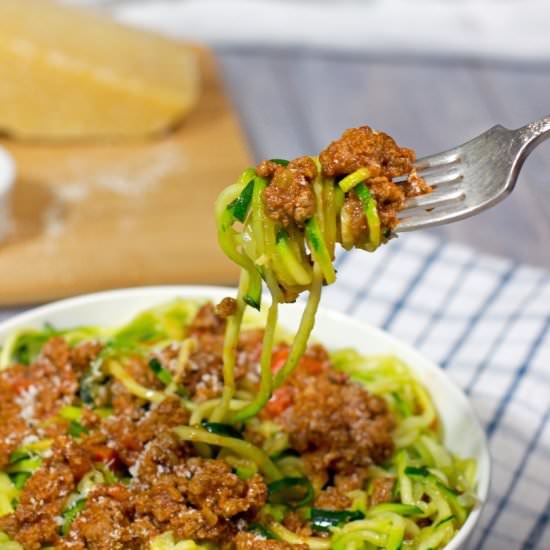 Zoodles With Bolognese Sauce