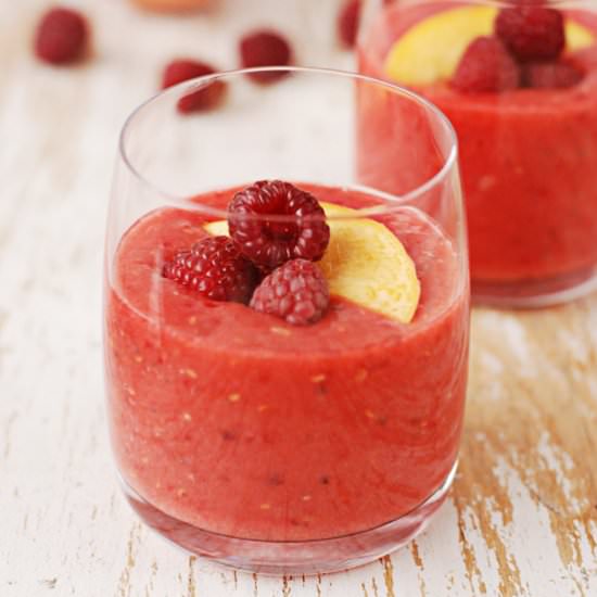 Raspberry Peach Coconut Smoothie