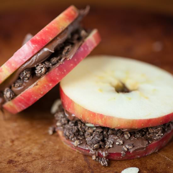 Chocolate Almond Apple Sandwiches