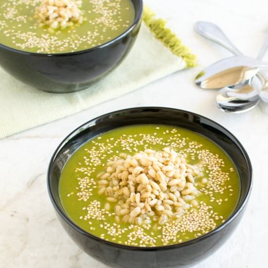 Cajun Spiced Barley Kale Soup