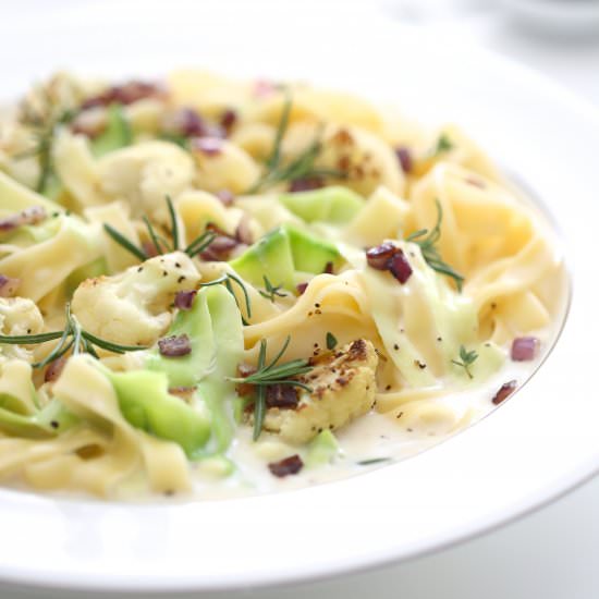 Squash & Roasted Cauliflower Pasta