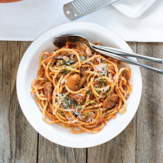 Spicy Shrimp Bucatini