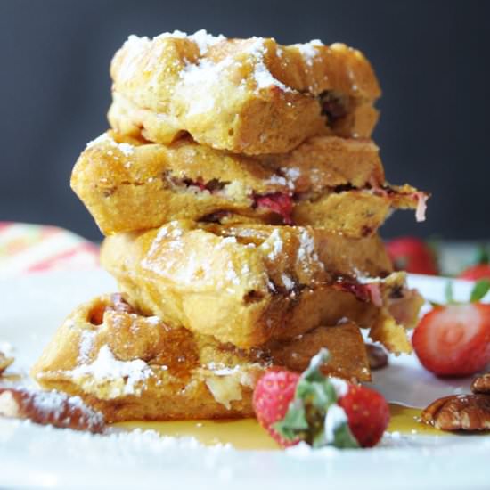 Southern Strawberry Pecan Waffles