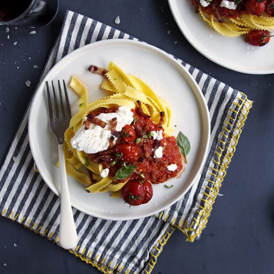 Spicy Chili, Tomato, Bacon Pasta