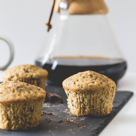 Coffee + Dark Chocolate Muffins