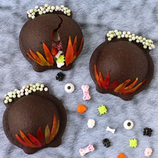Candy Filled Cauldron Cookies