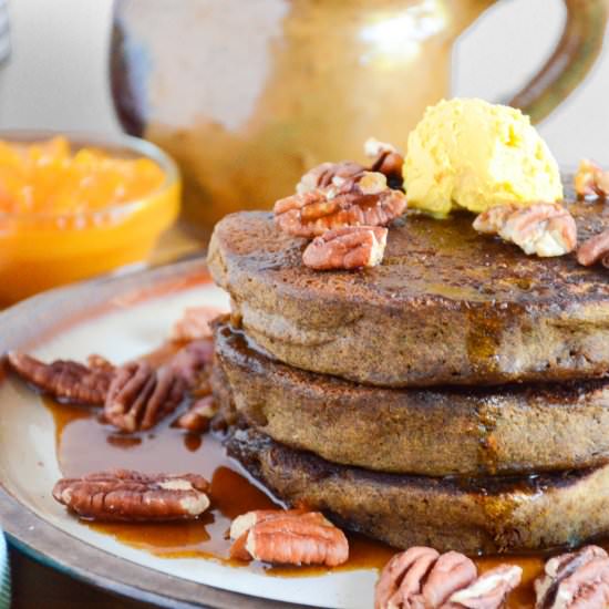 Pumpkin Peanut Butter Pancakes