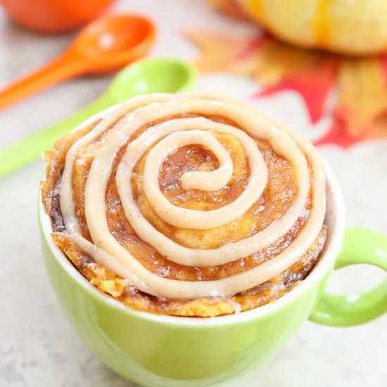 Pumpkin Cinnamon Roll Mug Cake