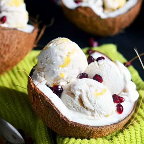 Coconut Ice Cream Mango Swirl