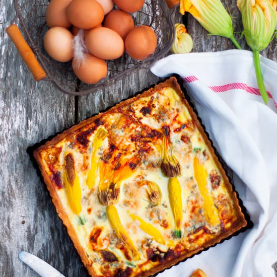 Quiche Loren with Zucchini Flowers