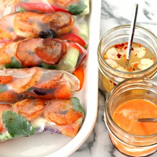 Teriyaki Shrimp Spring Rolls