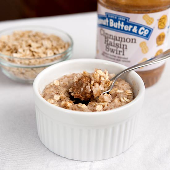 PB Cinnamon Oatmeal Mug Cake