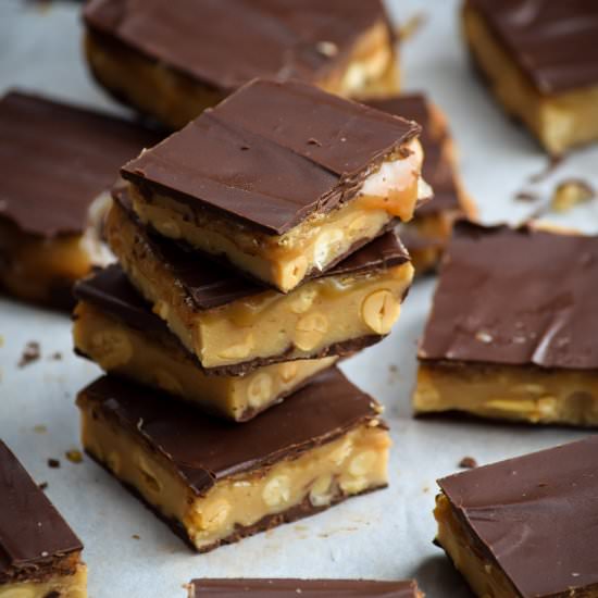 Homemade Snickers Candy Bars