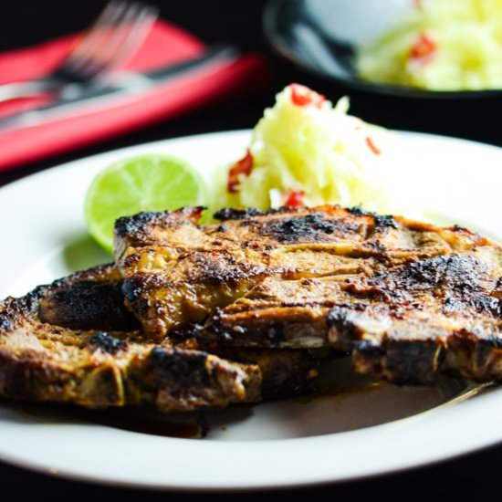 Thai Lamb Chops with Green Papaya