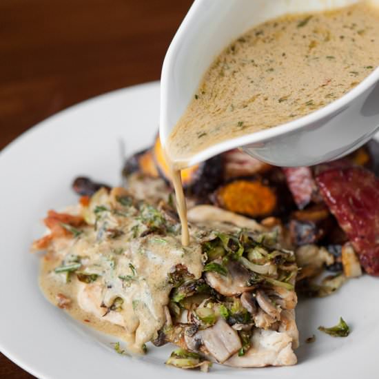 Saucy Chicken and Brussel Sprouts