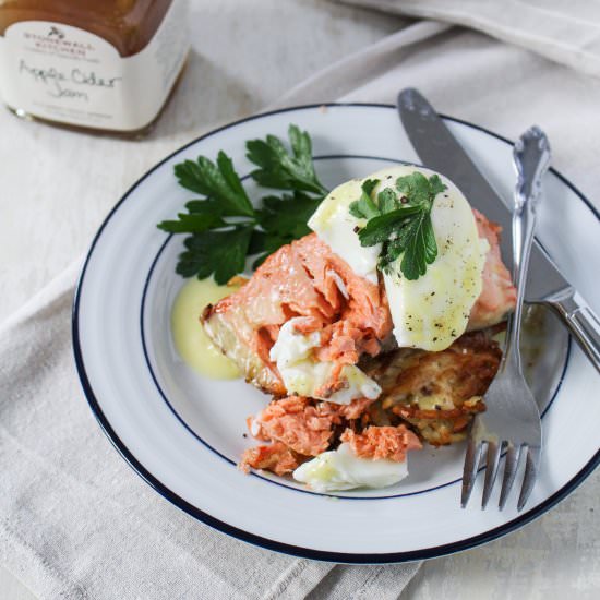 Salmon and Latke Eggs Benedict