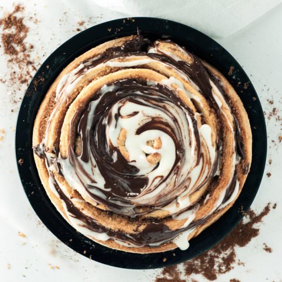 Peanut Butter Cinnamon Roll Cake