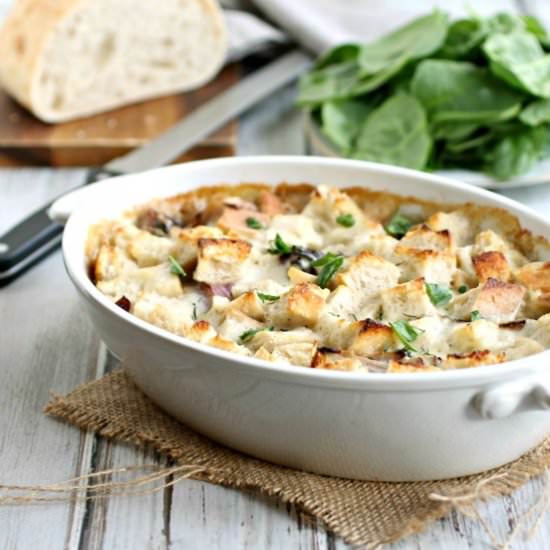 Cheesy Onion and Bread Gratin